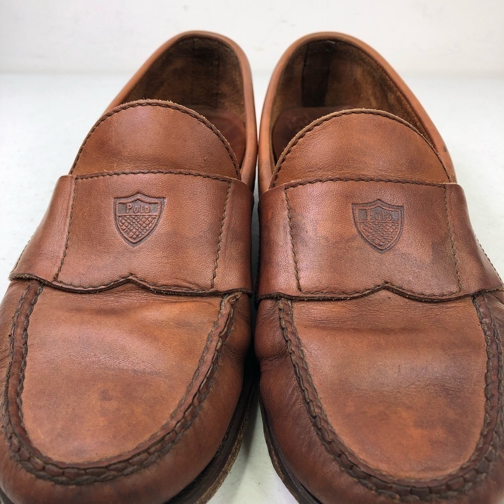 Polo Ralph Lauren Brown Leather Vintage Loafers - Picture 5 of 9